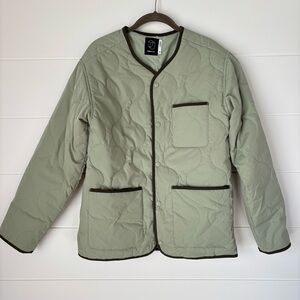 Original Use Men’s Quilted Light Olive Green Jacket with Pockets